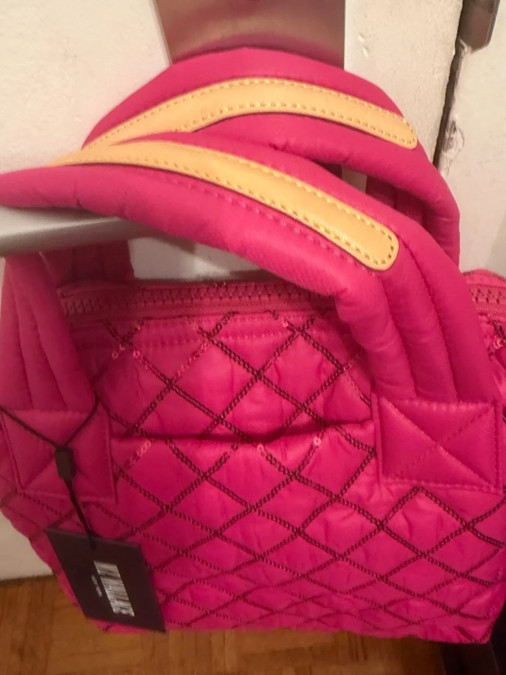 MZ Wallace Sutton Deluxe Size S Fuchsia with Sequin NWT - Picture 5 of 9
